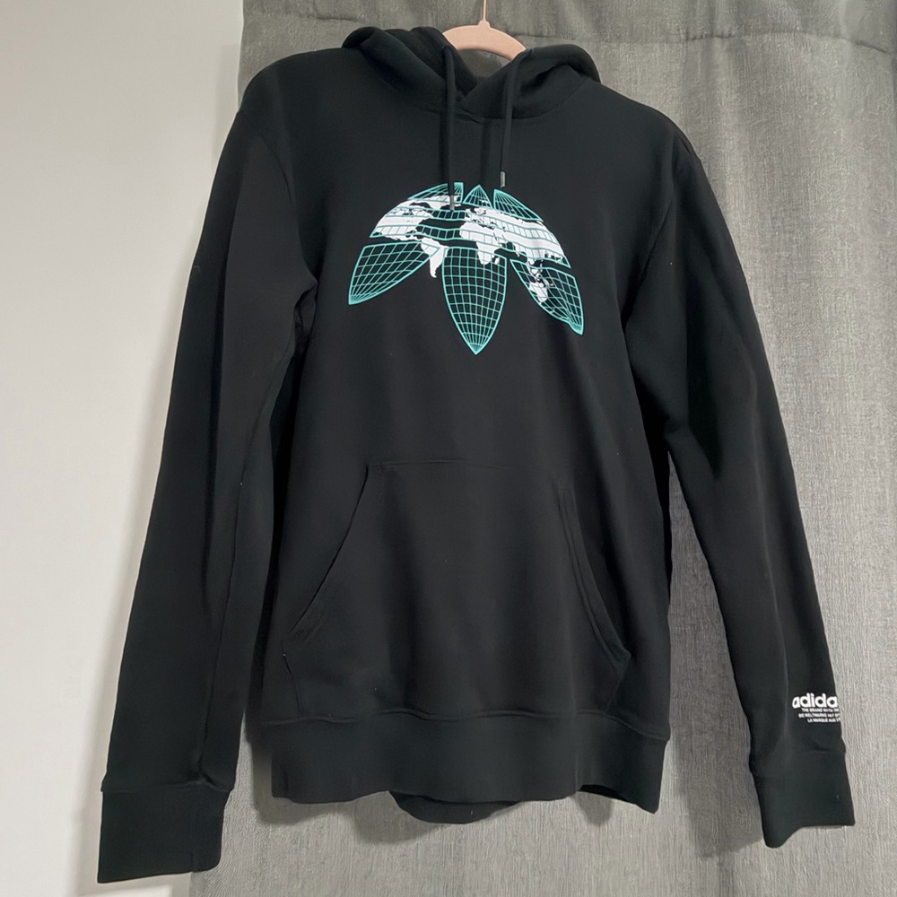 Adidas Black Hoodie with Graphic Design
